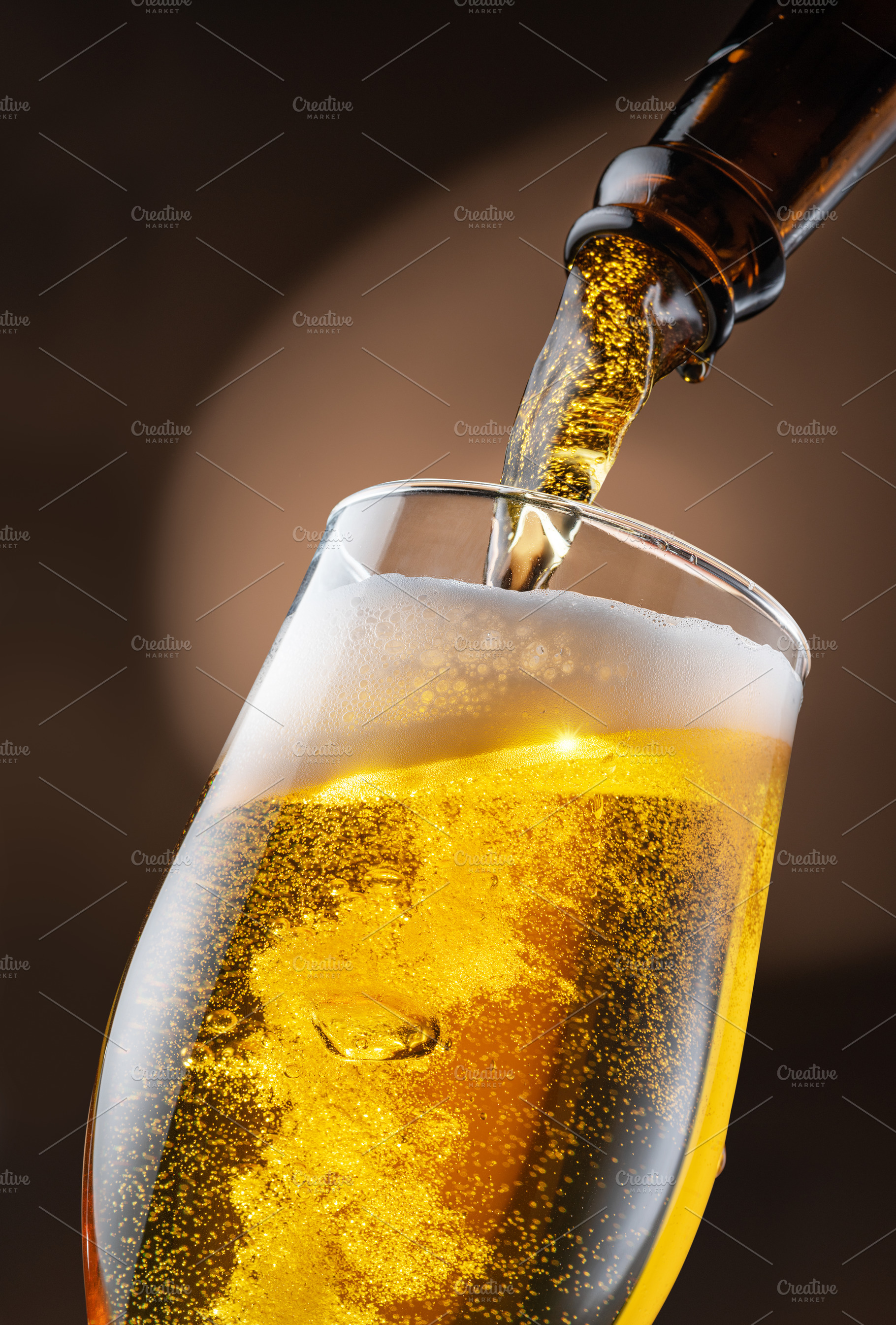 Jet of beer out of the bottle, a Food & Drink Photo by Volff