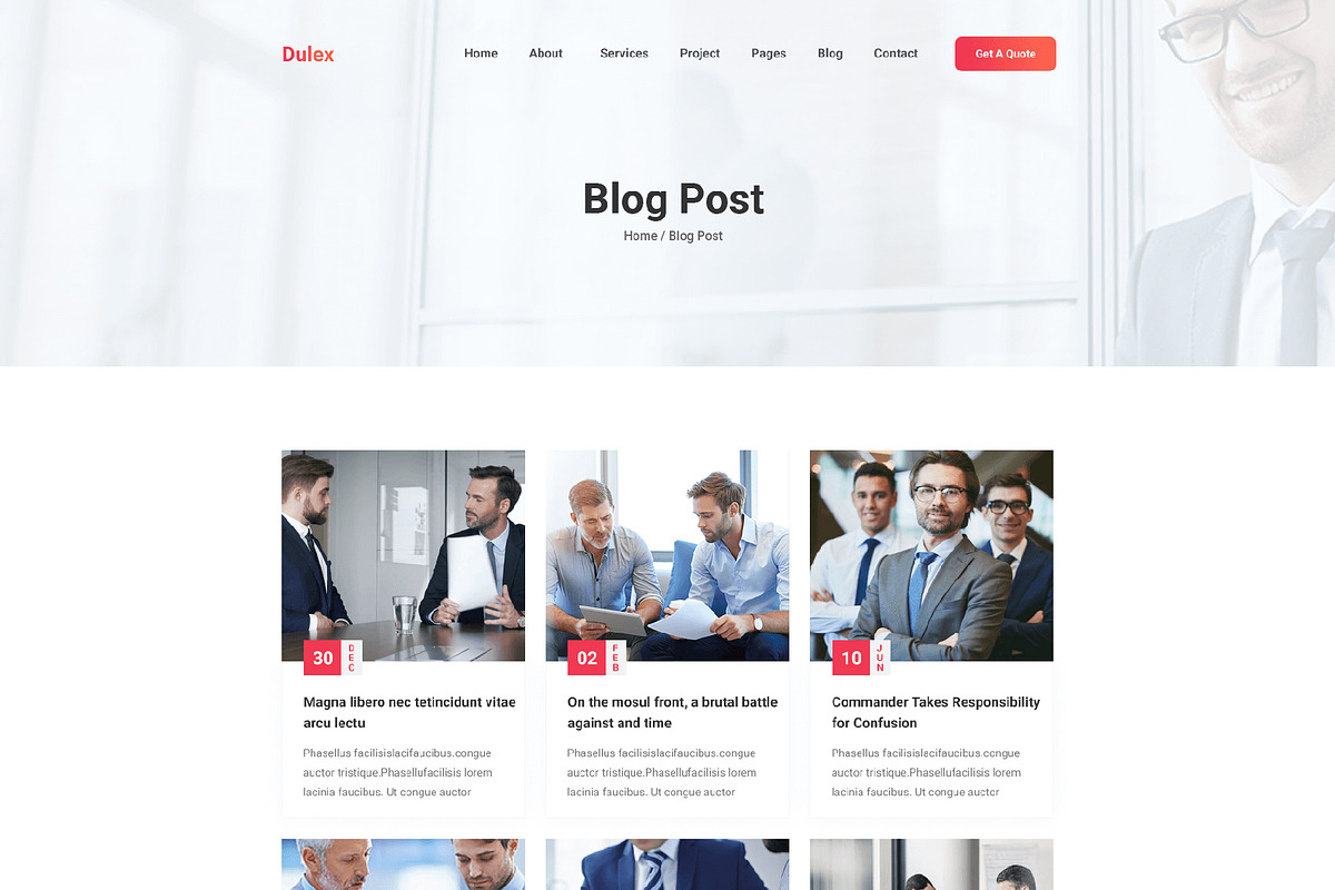 Dulex - Multipurpose Website PSD, a Templates & Theme by Themeix (Photo 7 of 8)