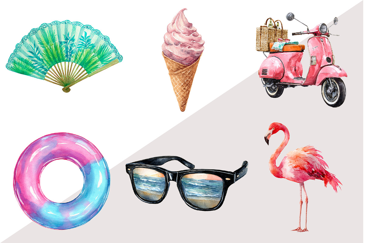 Summer on the Beach Clipart, an Illustration by Design Market (Photo 3 of 3)