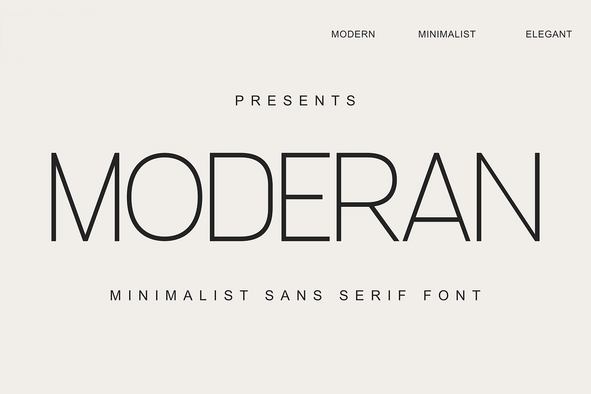 Moderan - Minimalist Sans Serif, a Sans Serif Font by Illustraly Design (Photo 1 of 8)