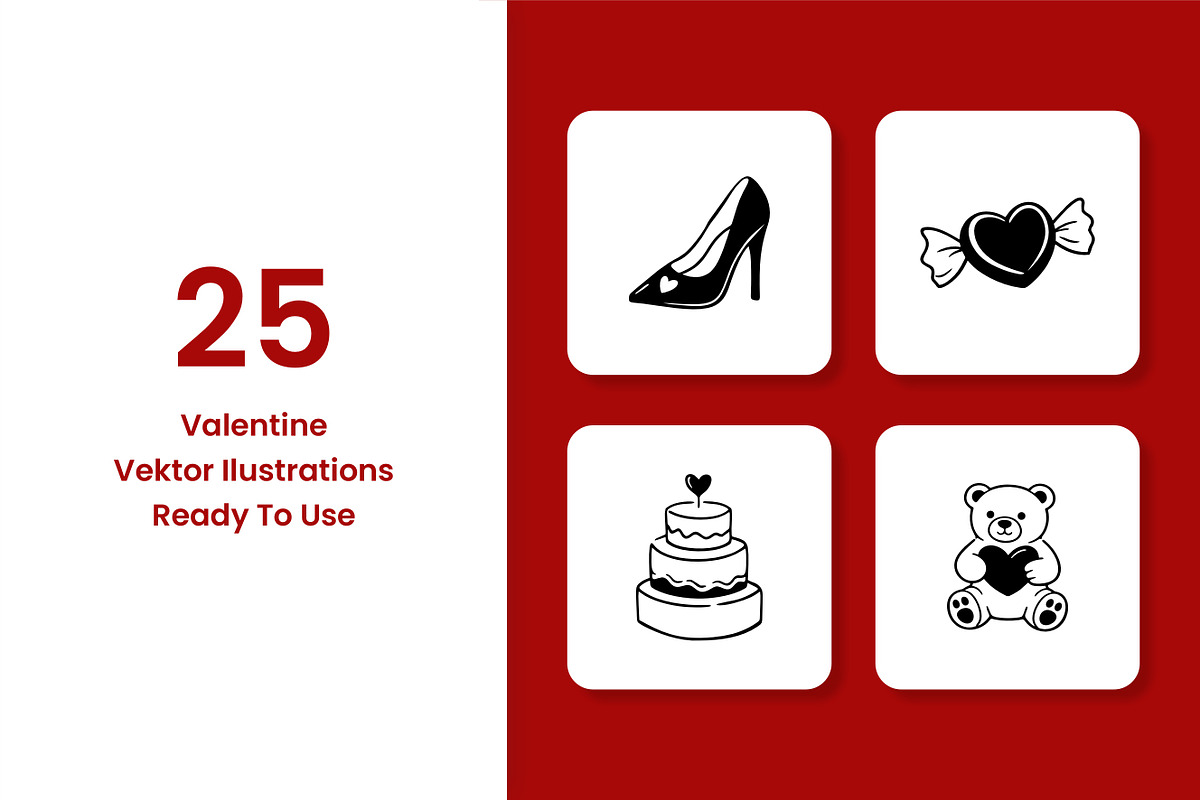 Valentines Vector Illustrations, an Object Illustration by Rasgood (Photo 1 of 9)