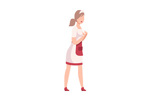 Girl Waitress Uniform, Restaurant, a Person Illustration by TopVectors