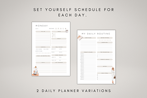 Editable Daily Planner Pages Canva