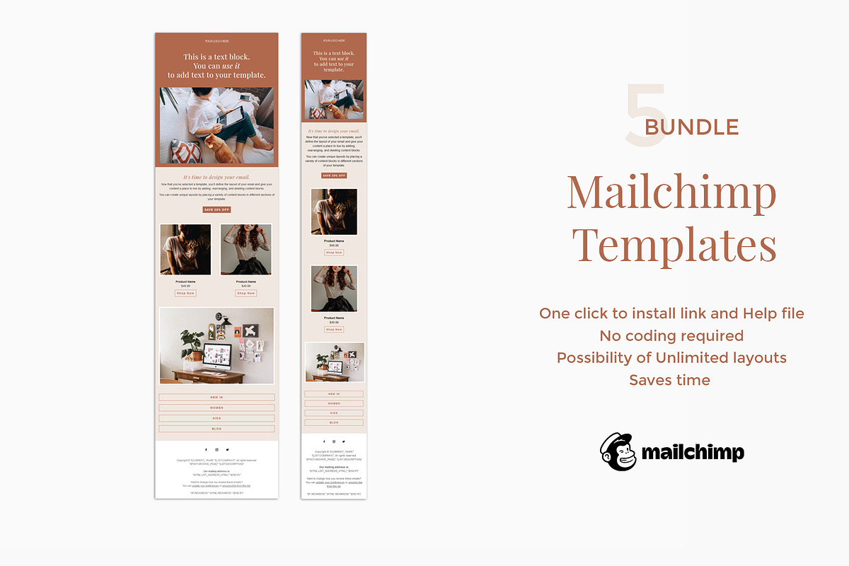 5 Mailchimp Email Templates, an Email Template by Kala and Hansuja Studio (Photo 3 of 7)