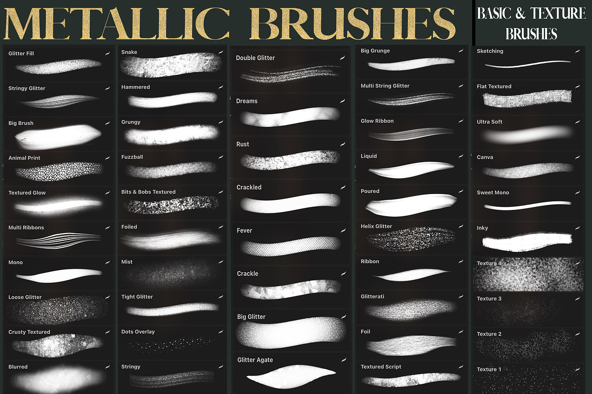 Glitter Metallic Procreate Brush, a Brush Add-On by KJP Designs - Main Image
