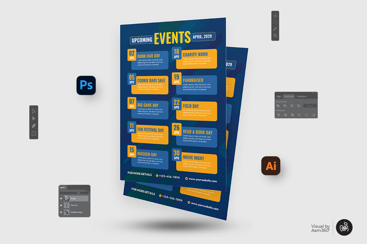 Events Schedule Flyer Template, a Flyer Template by Aam360 (Photo 2 of 3)
