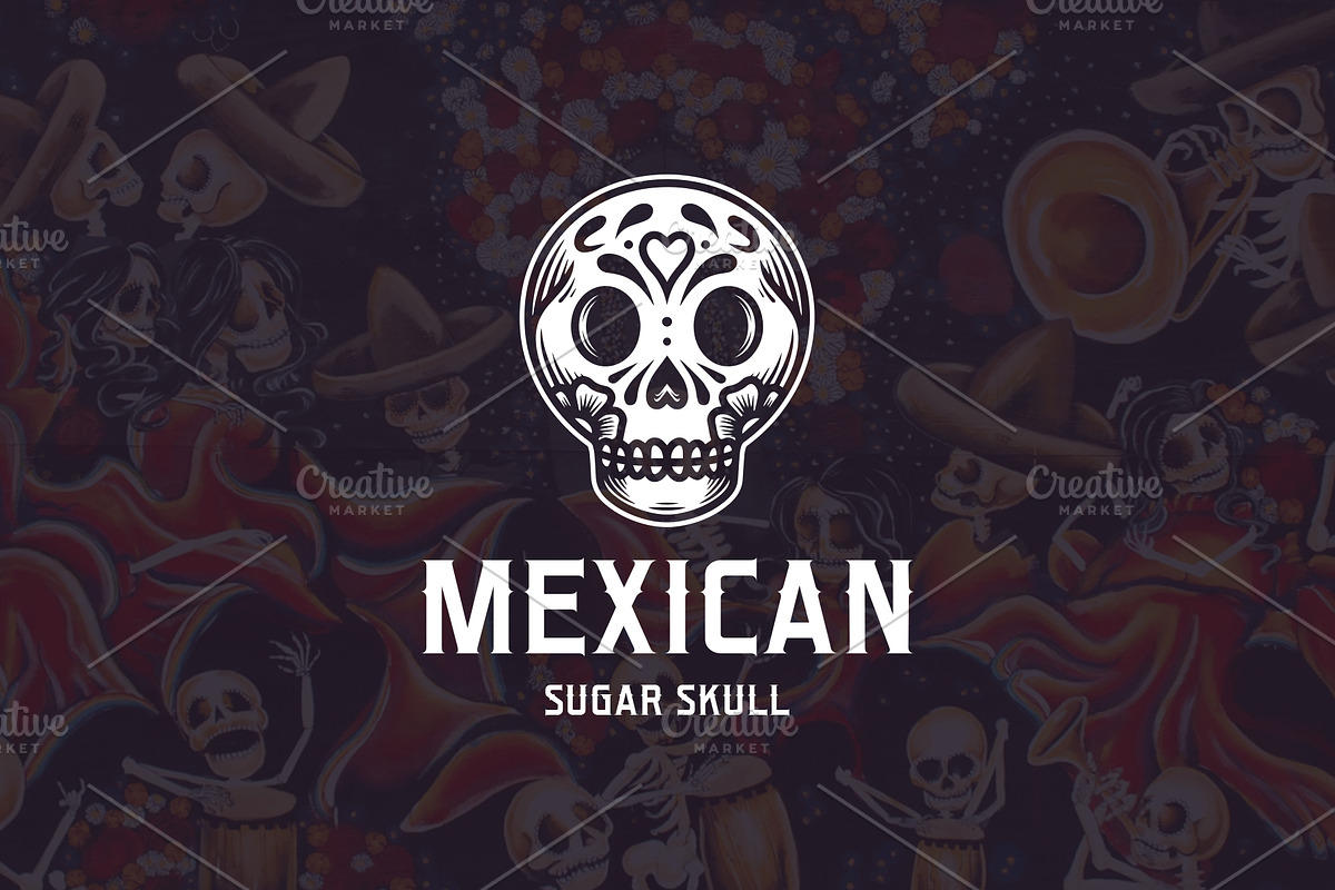 Dia de Muertos Skull Logo Template, a Branding & Logo Template by vectorwithin (Photo 2 of 4)