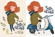 Cute girl vector.Autumn graphic, an Education Illustration by StudioLondon (Thumbnail 2 of 3)