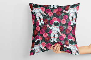 Astronaut And Flowers