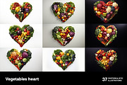 Vegetables hearts. 37 images, a Food Illustration by Handmadefont (Thumbnail 2 of 10)