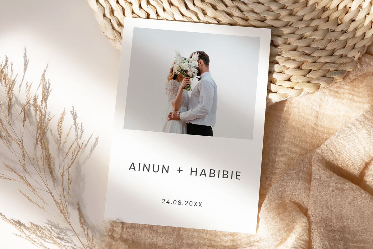 Minimalist Wedding Invitation Card, an Invitation Template by kin9candra (Photo 2 of 8)