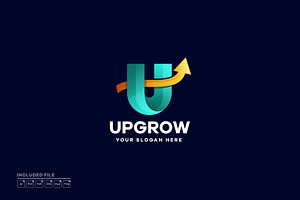 Letter U Logo Template With Arrow