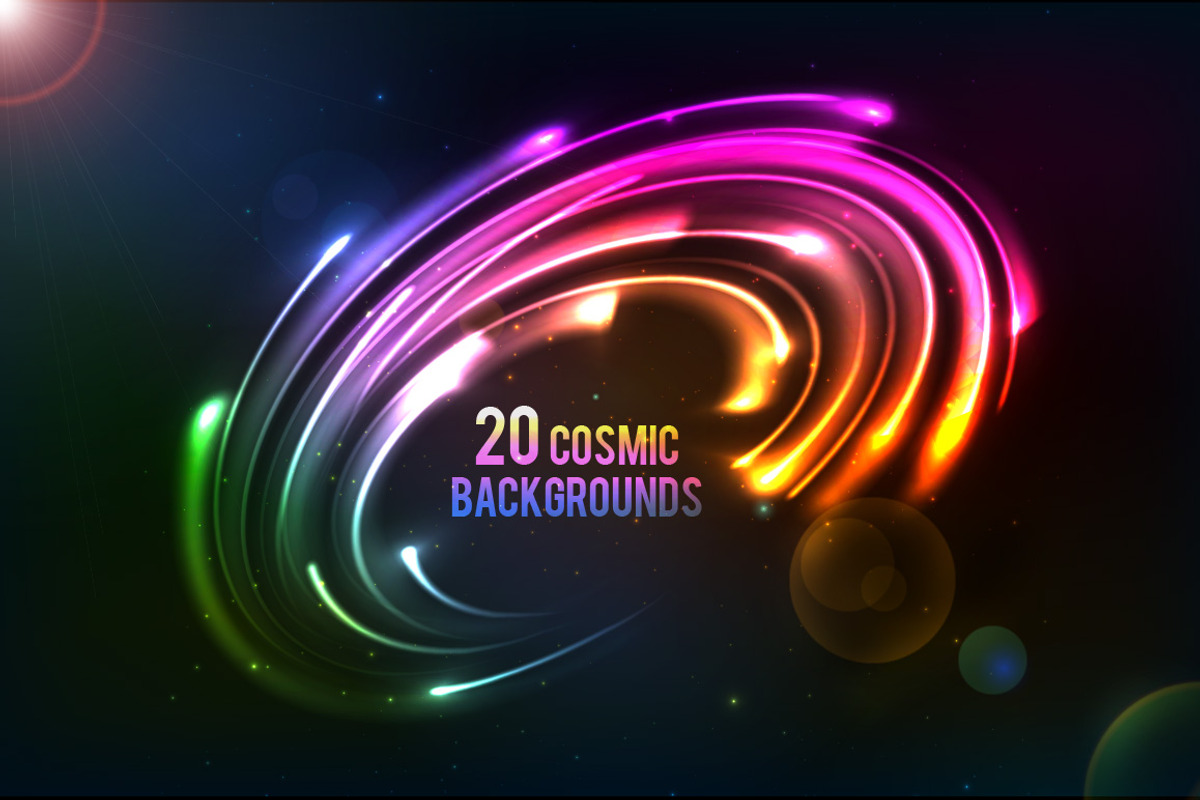 20 shining cosmic lights backgrounds