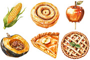 Watercolor Autumn Foods Clipart, an Illustration by Craft Nest (Thumbnail 3 of 6)