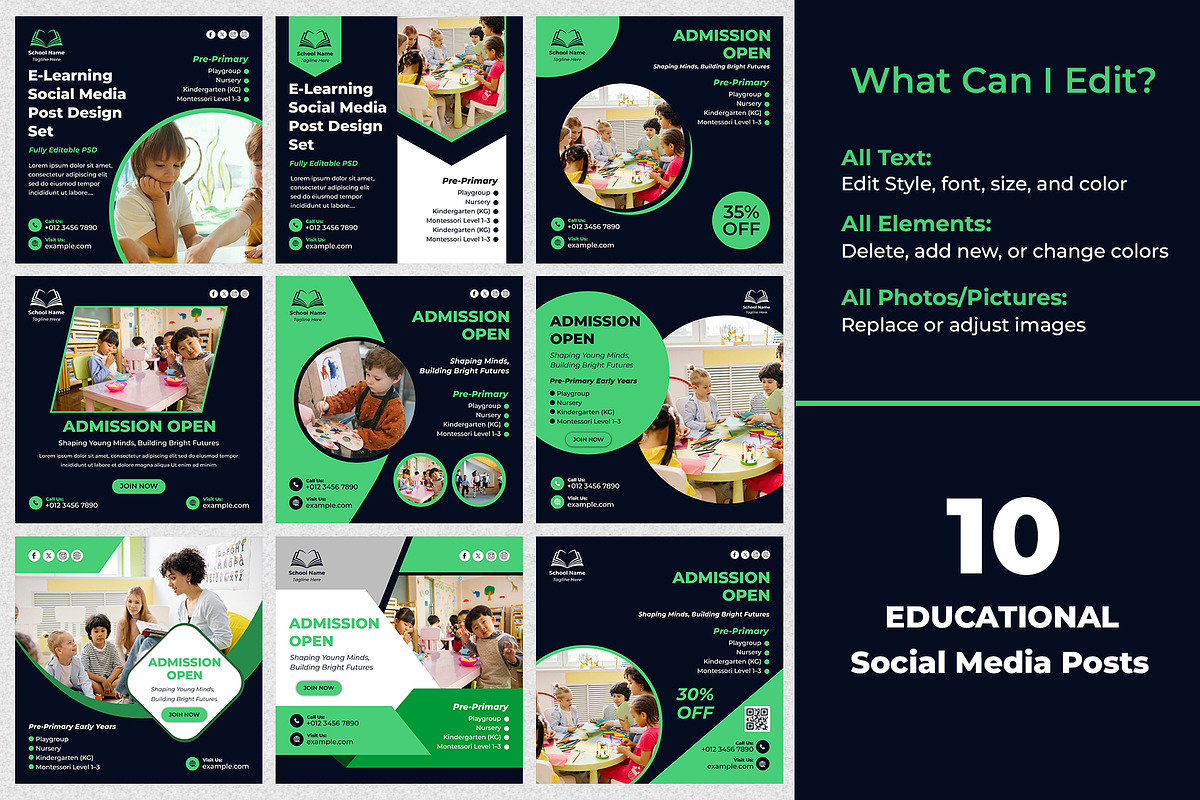 Schooling Instagram Posts, a Social Media Template by Mohammad Sarfaraz (Photo 3 of 5)