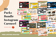 SALE | 20 BUNDLE INSTAGRAM CAROUSEL, a Social Media Template by rivatxfz (Thumbnail 1 of 21)