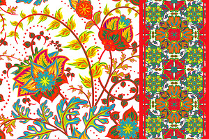Set of seamless floral pattern, a Pattern Graphic by leezarius