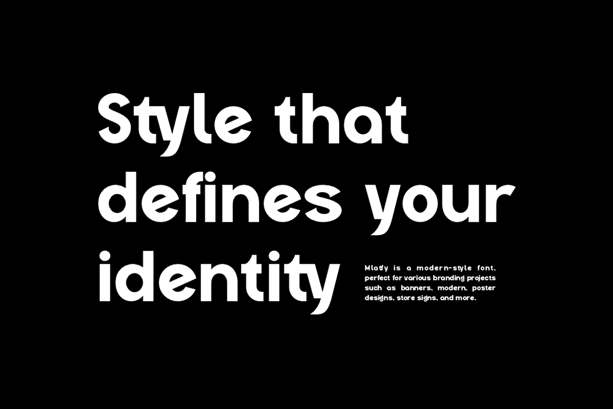 Mlatfy - Modern Sans Bold Font, a Sans Serif Font by Iqsiart Studio (Photo 6 of 14)