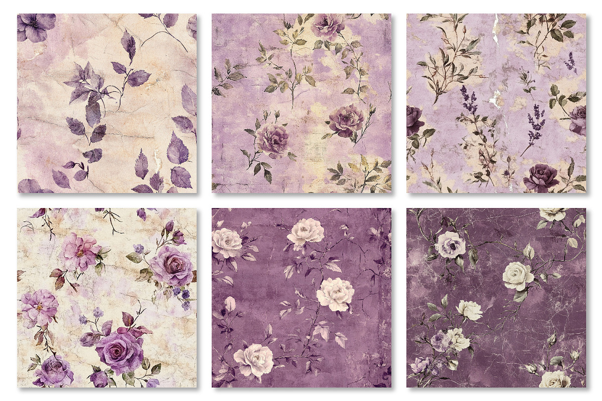Purple Shabby Chic Digital Paper, a Texture Graphic by Dream Creation (Photo 2 of 7)