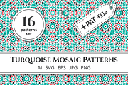 Turquoise Mosaic Patterns Set, a Pattern Graphic by dacascas (Thumbnail 1 of 6)