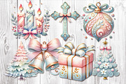 Pastel Christmas Clipart Collection, a Seasonal Illustration by V Design Creator (Thumbnail 3 of 7)