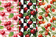 12 Fantastic Cherry Seamless Pattern, a Pattern Graphic by Inknfolly (Thumbnail 3 of 7)