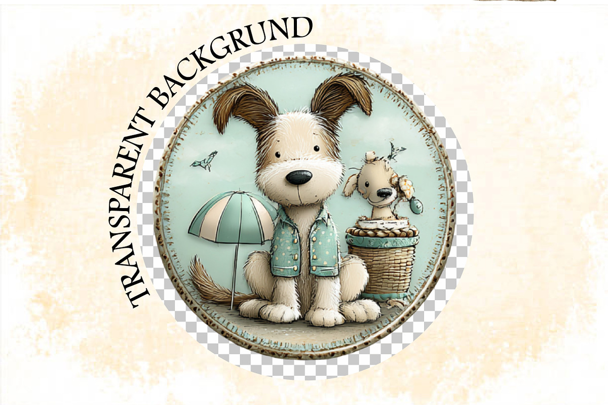 Whimsical Summer Dogs Clipart Bundle, an Illustration by SVGArt (Photo 7 of 9)