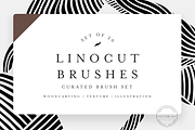 20 Linocut Procreate Brushes, a Brush Add-On by SorrDesign (Thumbnail 1 of 8)