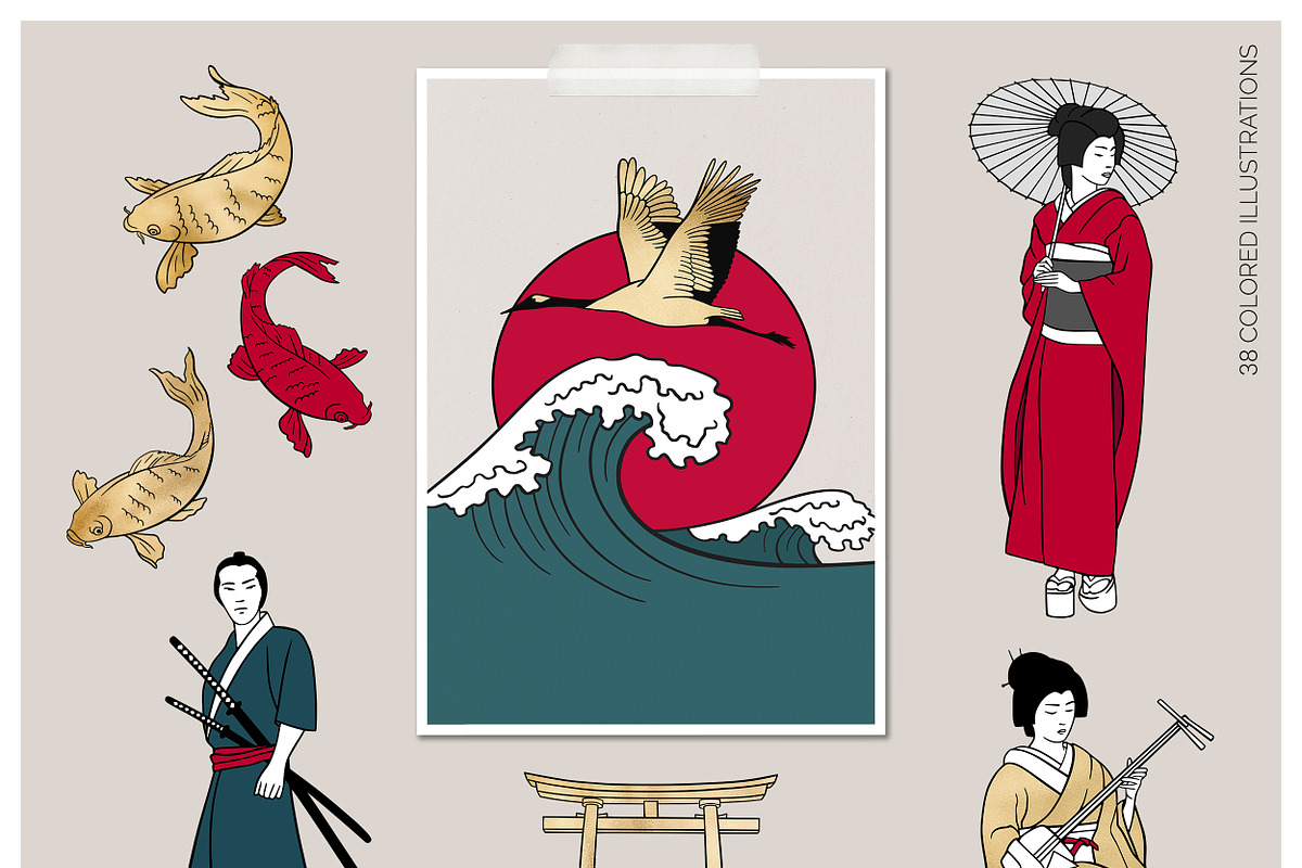 Japan. Line art illustration, an Object Graphic by AnMark (Photo 4 of 12)