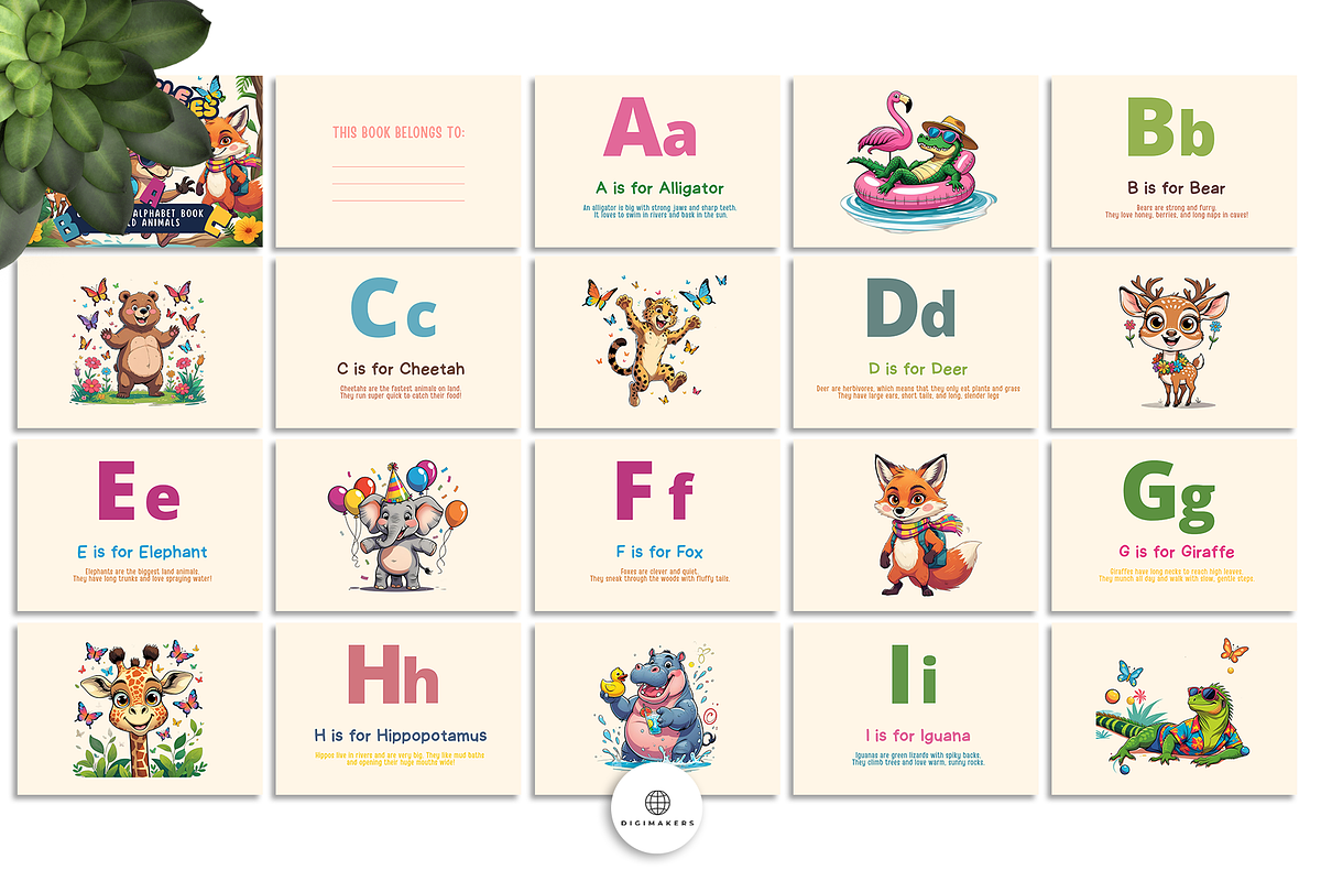 Children’s Alphabet Book of Animals, a Brochure Template by Nina Shaw (Photo 7 of 12)