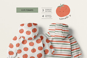 Cute tomato, a Pattern Graphic by Olena Kuznietsova