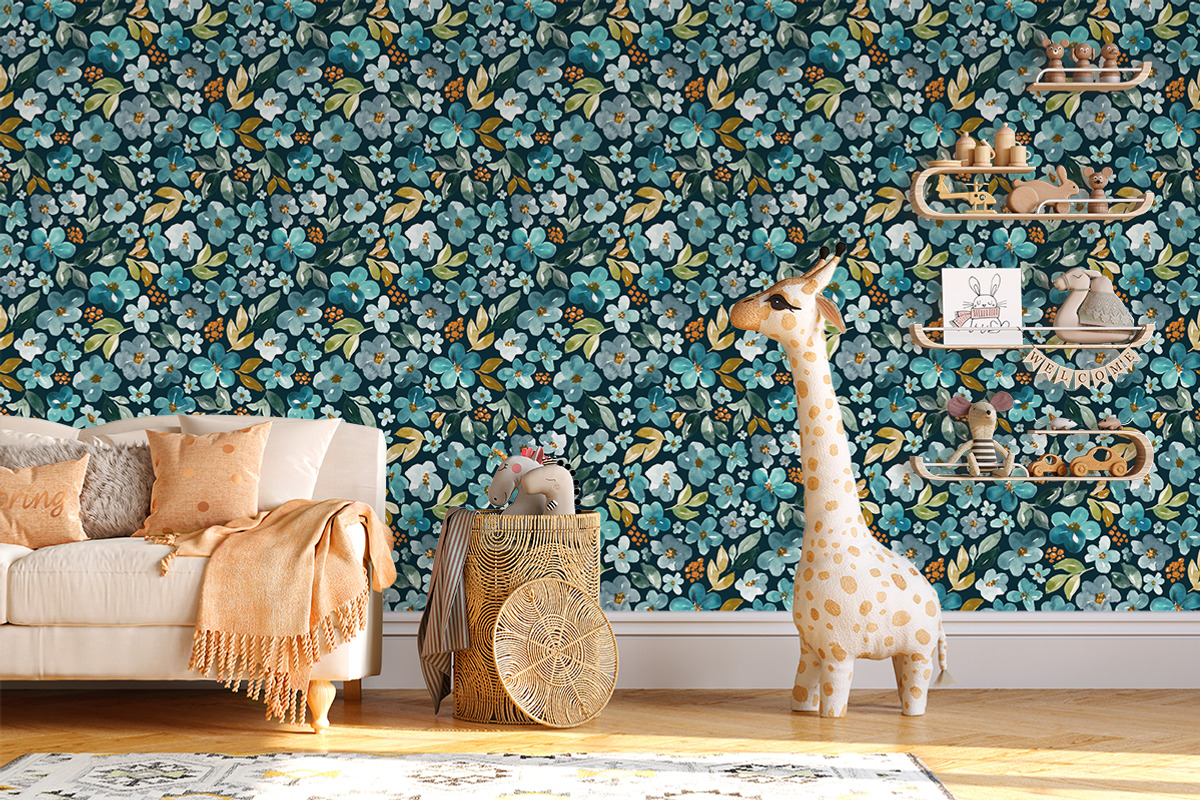 Blue, teal, green, rust and ochre, a Pattern Graphic by Anya-D (Photo 7 of 7)