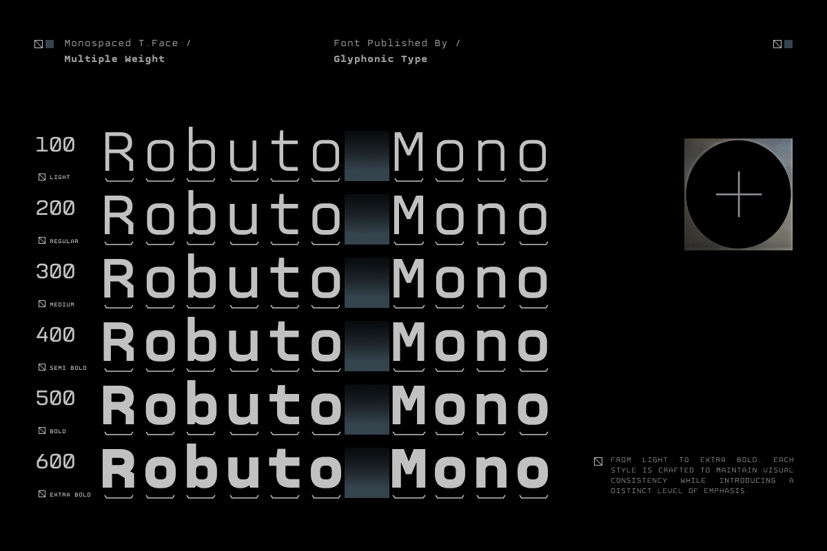 GC Robuto Mono-Futuristic Monospace, a Sans Serif Font by Glyphonic (Photo 3 of 16)