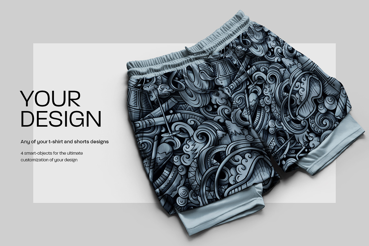 Mockups Shorts with Compression Line, a Shirt Mockup by Grow Design Craft Studio (Photo 5 of 9)