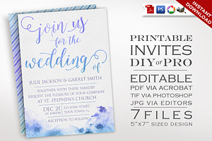 Watercolor Wedding Invitation