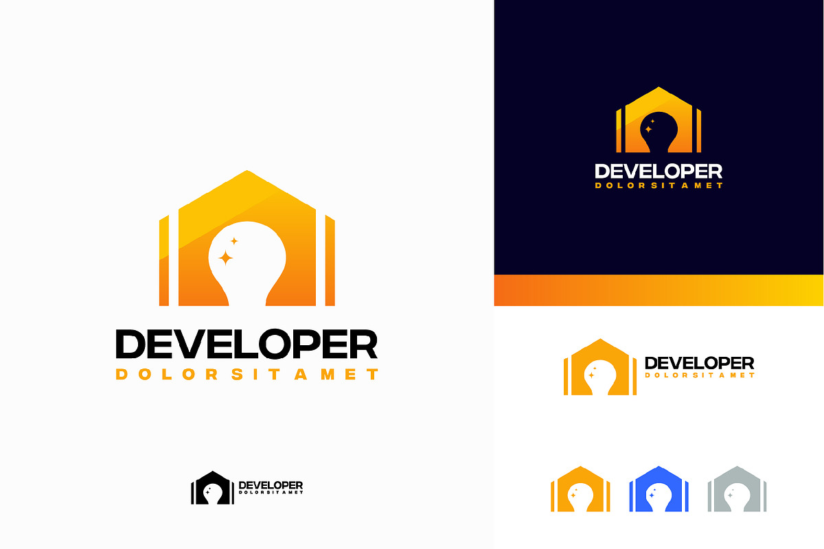 Set of House electricity logo desig, a Branding & Logo Template by Lucky Creative (Photo 4 of 5)