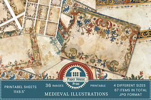 Medieval Grunge Illustrations Paper, an Illustration by NiiiNArt