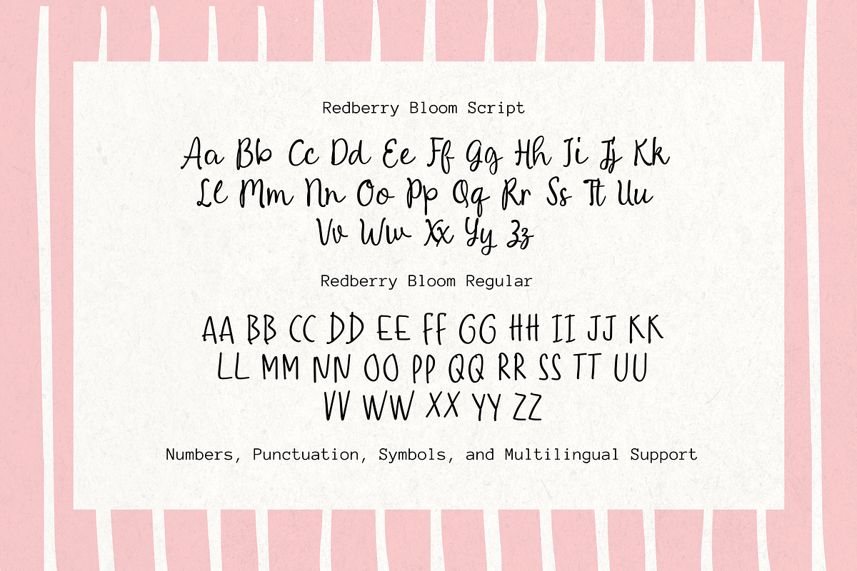 Redberry Bloom - Handwritten Duo, a Handwritten Font by etigletters (Photo 8 of 8)