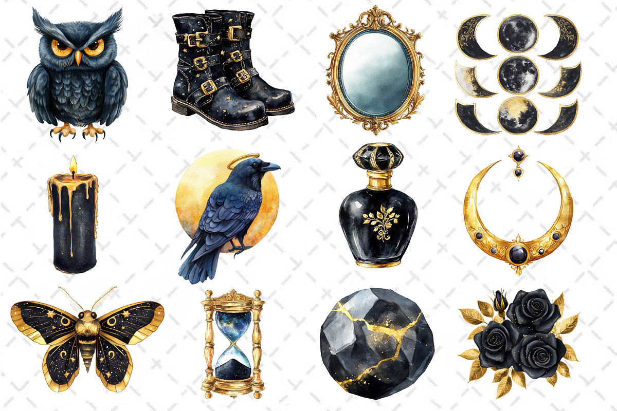 Watercolor Gilded Reverie Clipart, an Illustration by Dream Creation (Photo 4 of 5)