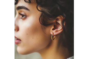 Profile portrait of woman with curly, a Beauty & Fashion Photo by Lermont51