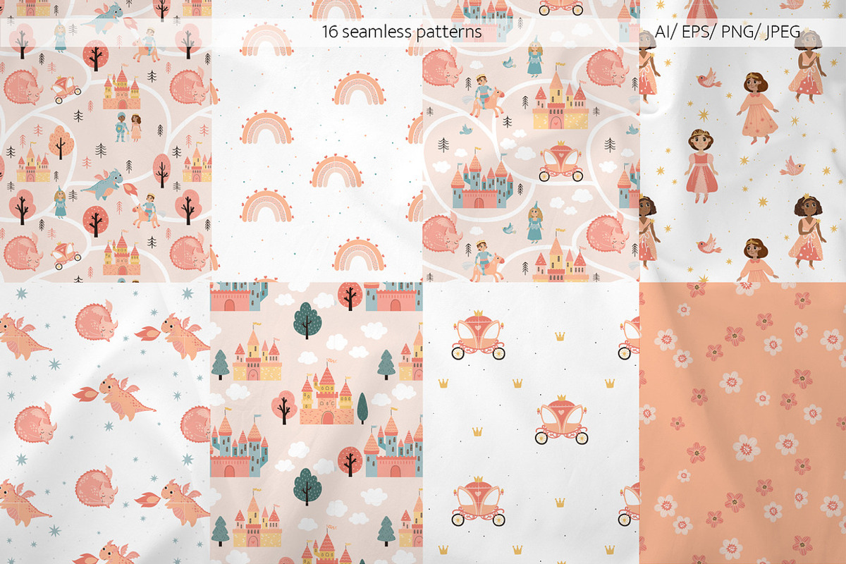 Princess & Fairy Tale Vector Clipart, a Decorative Illustration by Jenny Quince (Photo 3 of 15)