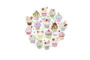 Doodle cupcakes, a Food Illustration by Elina_Li (Thumbnail 6 of 8)