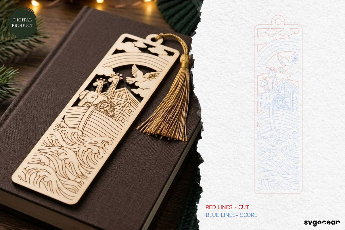 Wooden Jesus Bookmarks SVG Bundle, a Decorative Illustration by svgocean (Photo 13 of 13)