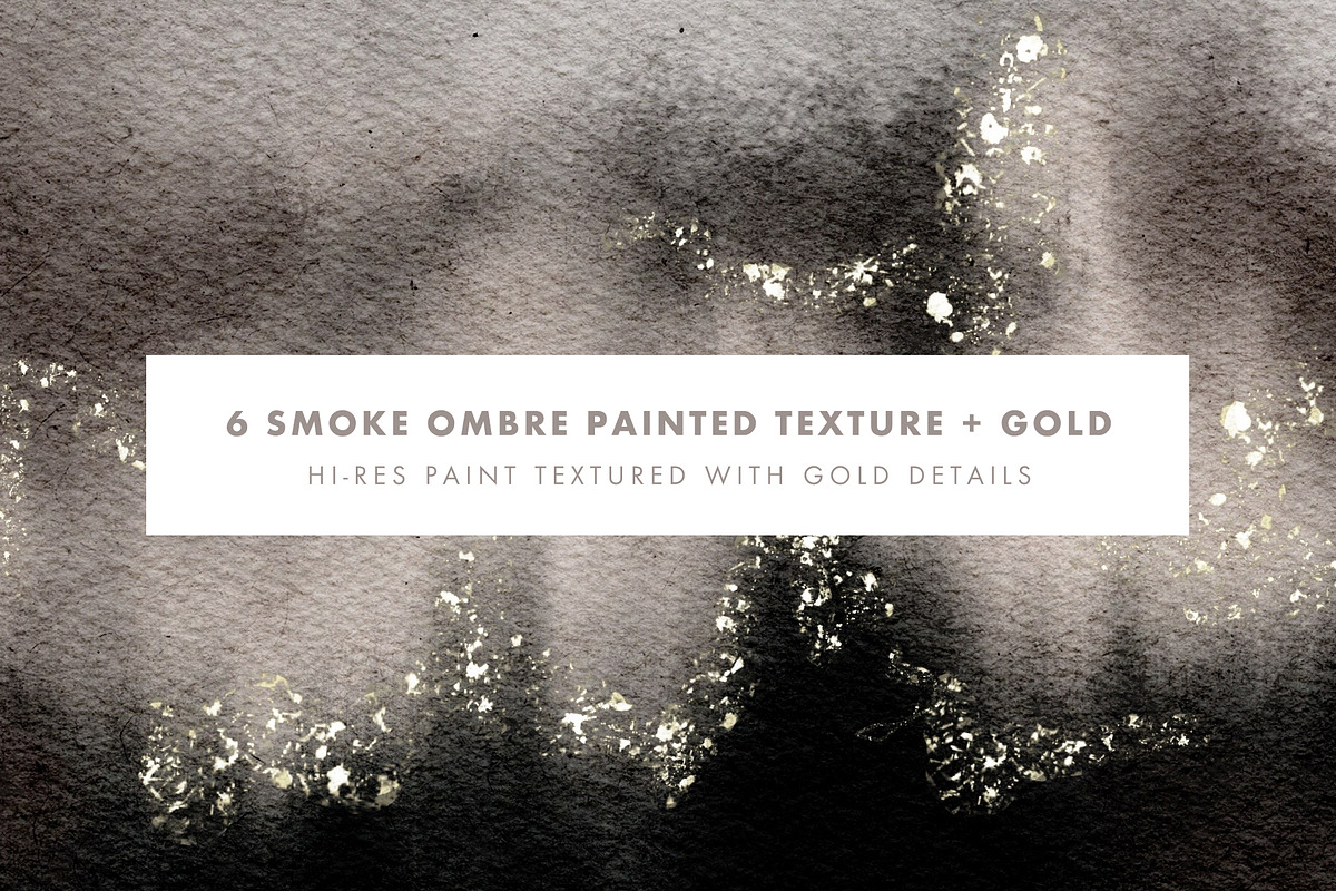 Smoke Ombre + Gold Paint Backgrounds, a Texture Graphic by Spinsugar Graphics (Photo 1 of 13)