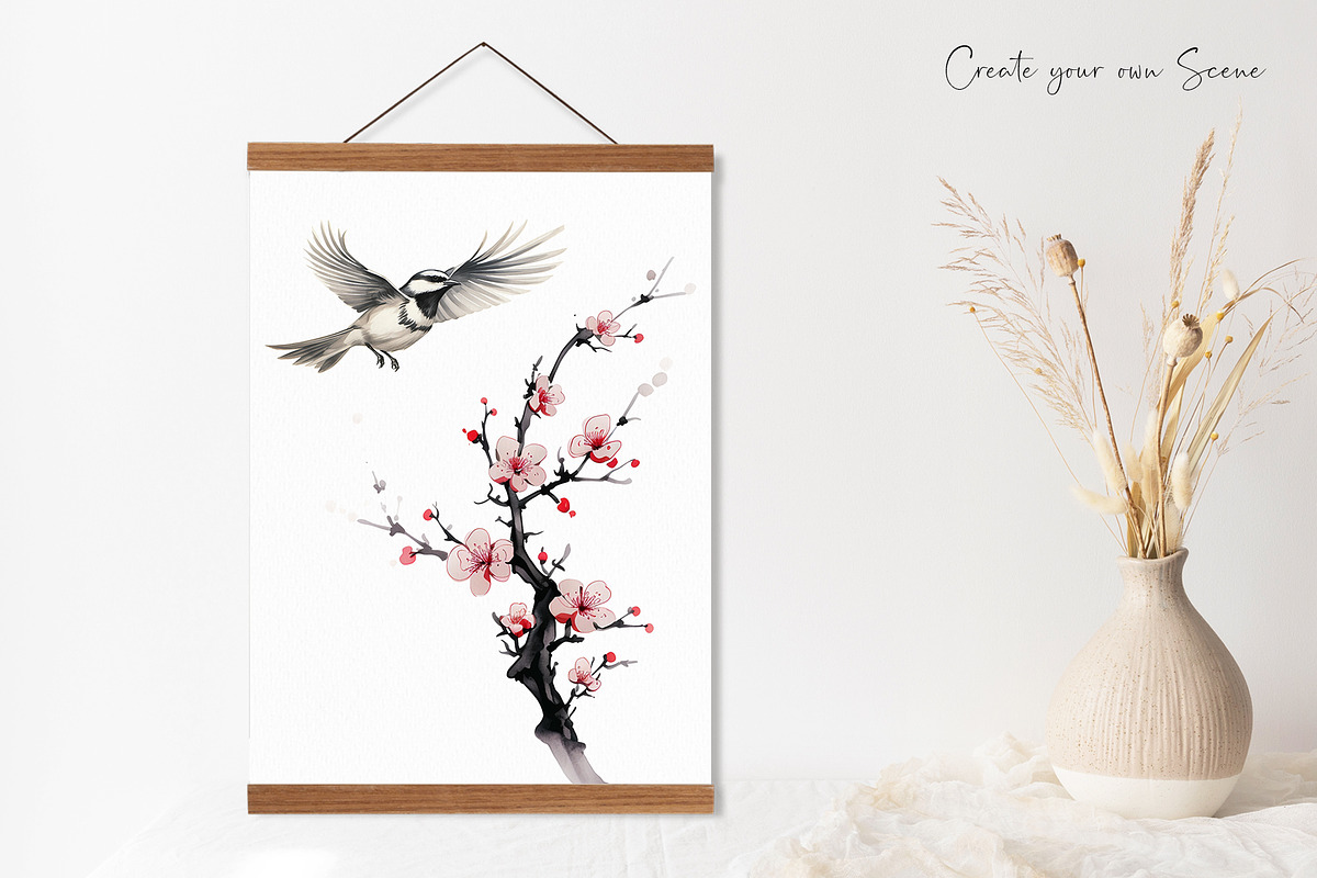 Zen Brushstrokes Sumi-e Clipart Set, an Illustration by Dazzling Art Boutique (Photo 9 of 11)