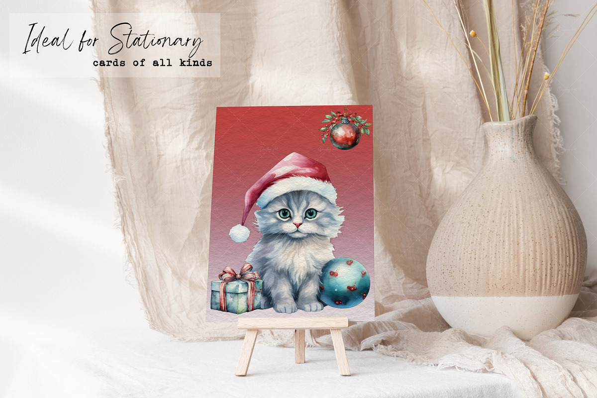 Watercolor Christmas Cats | Kittens, an Illustration by Dazzling Art Boutique (Photo 8 of 10)