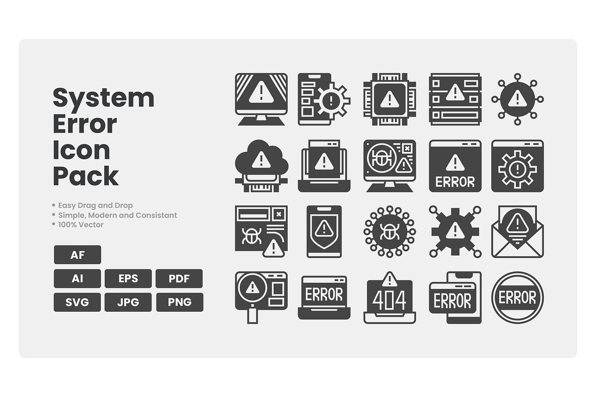 System Error Icon Pack, a Solid Icon by erifqizeicon (Photo 2 of 3)