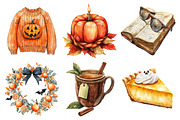 Watercolor Cozy Halloween Clipart, an Illustration by Daily.Designs (Thumbnail 2 of 5)