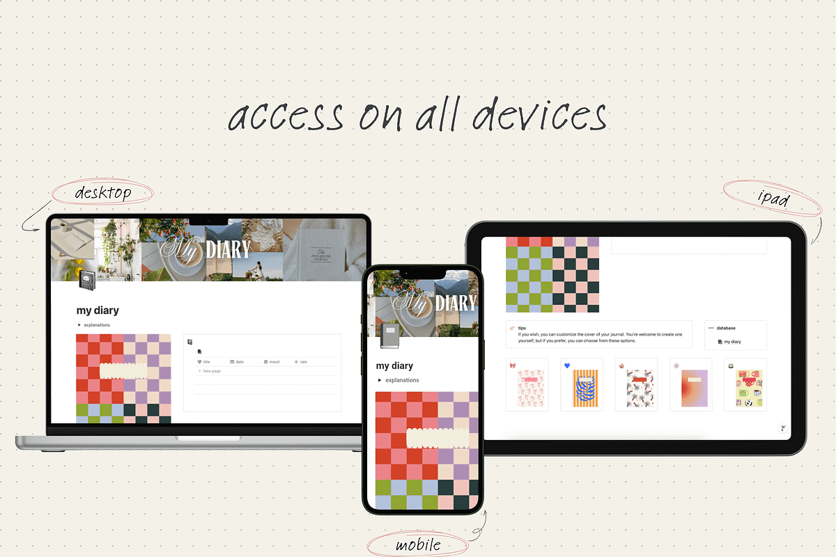 My diary - Notion template, an App Template by Iasan Design (Photo 10 of 13)