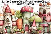 Easter Gnome Gingerbread House Clipa, an Illustration by Daily.Designs (Thumbnail 1 of 8)